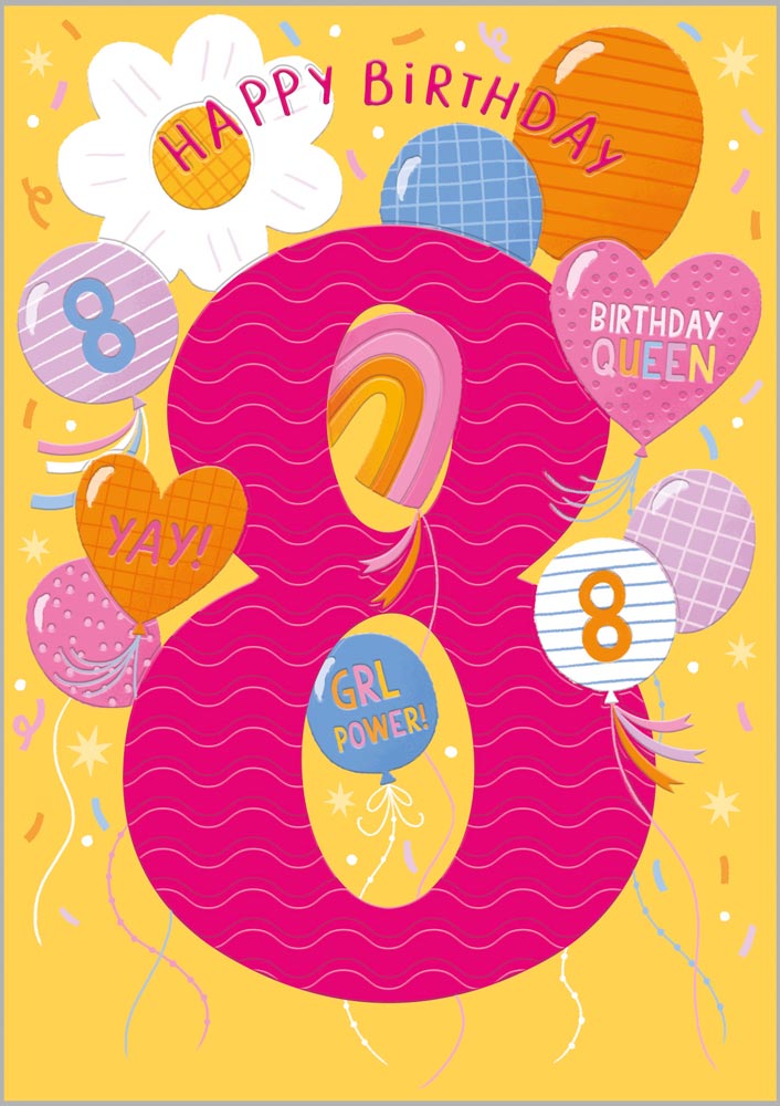 Age 8 Girl Birthday Balloons