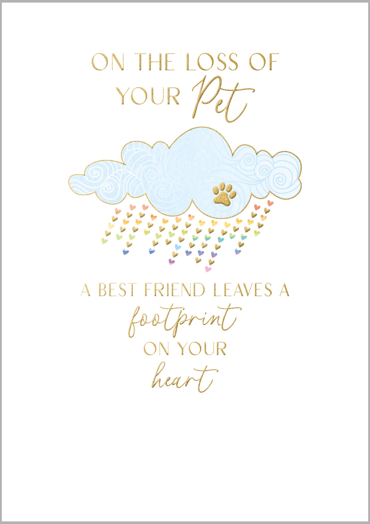 Sympathy Loss of Pet Footprint on your heart
