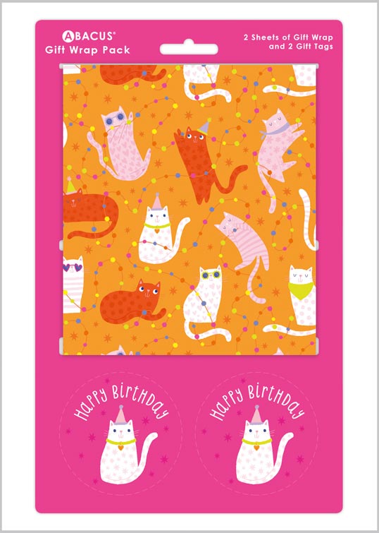 Gift Wrap Pack Birthday Cats