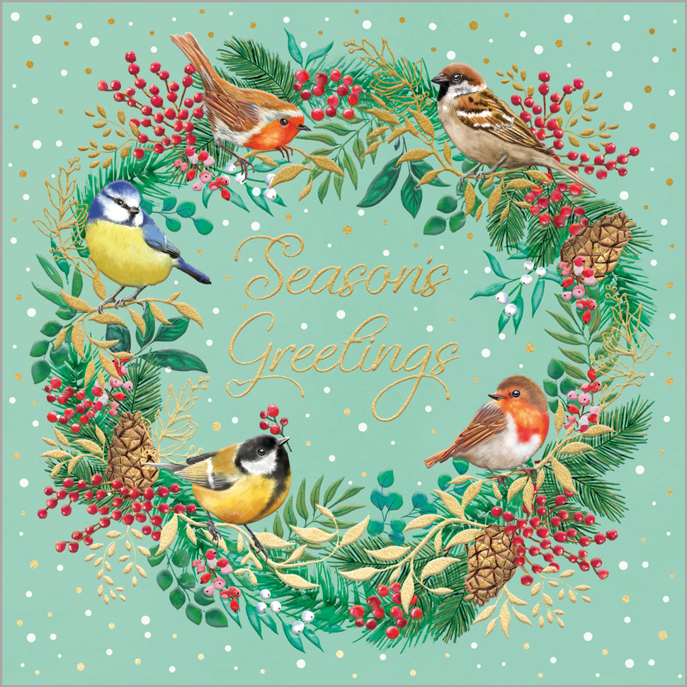 Festive Garden Bird Wreath