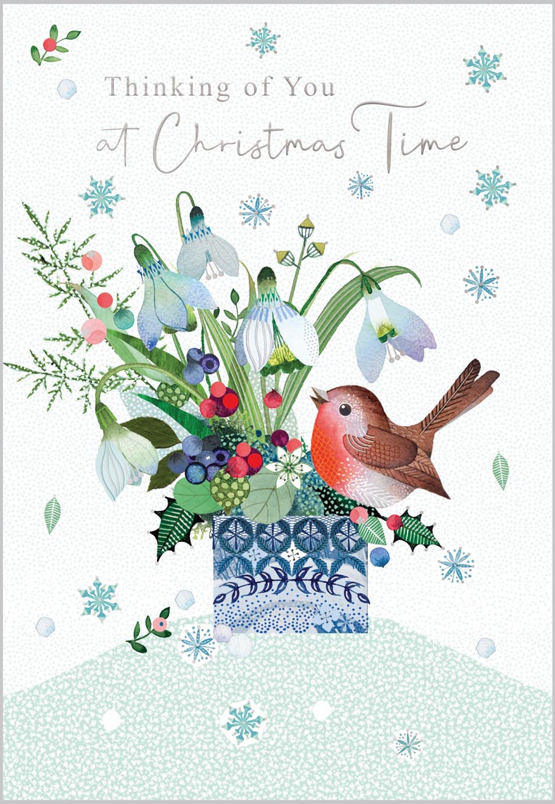 Thinking of You Robin and Snowdrops