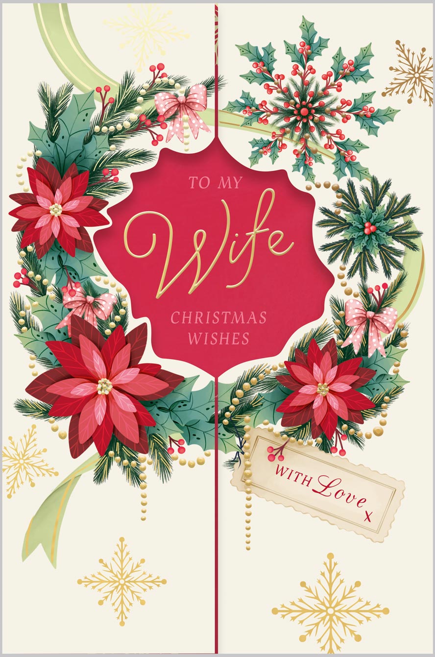 Wife Christmas Snowflake Wreath