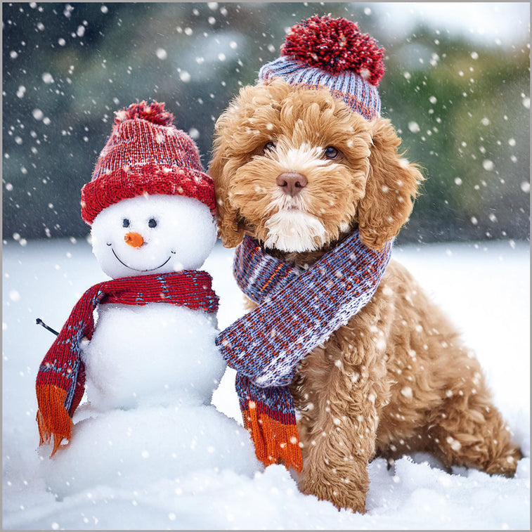 Cockapoo and Snowman