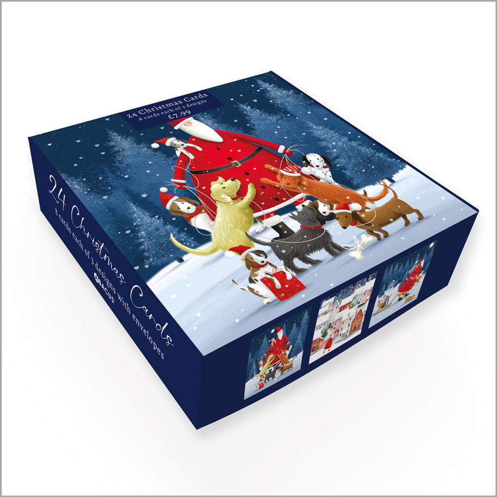 Festive Father Christmas - 24 Christmas Cards, 3 Designs