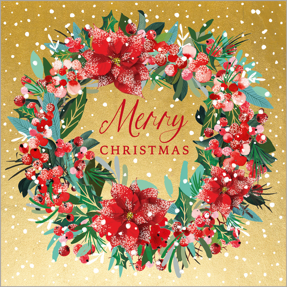 Poinsettia & Berry Wreath