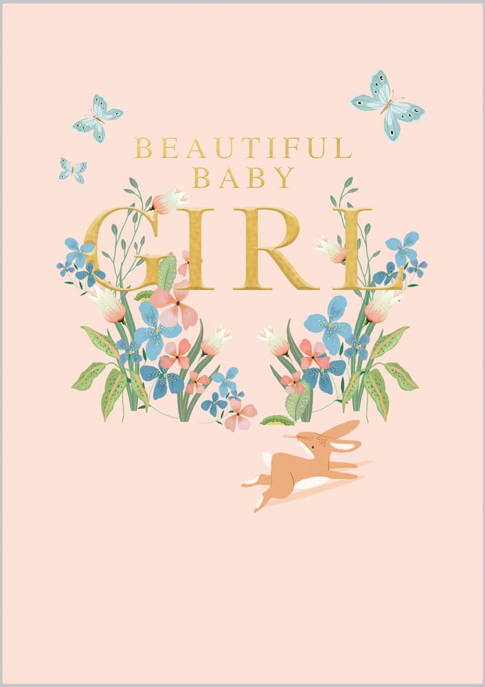 Baby Girl Flowers and Bunny