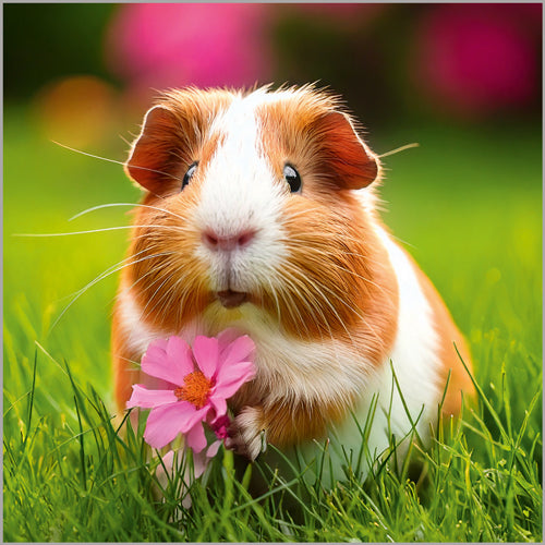 Guinea Pig and Flower