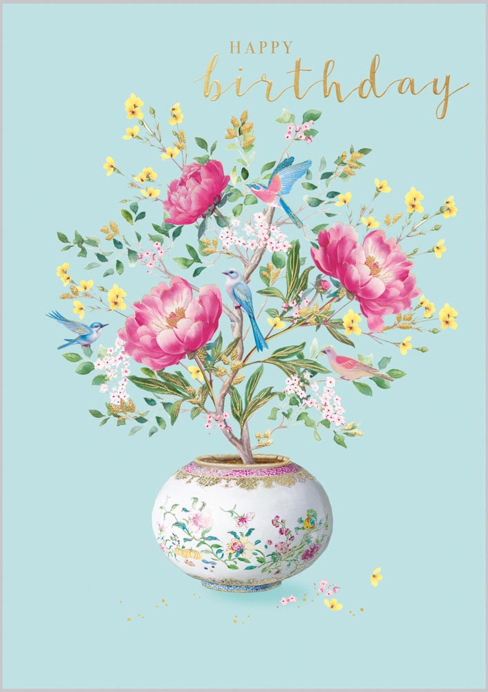 Chinoiserie Floral Pot