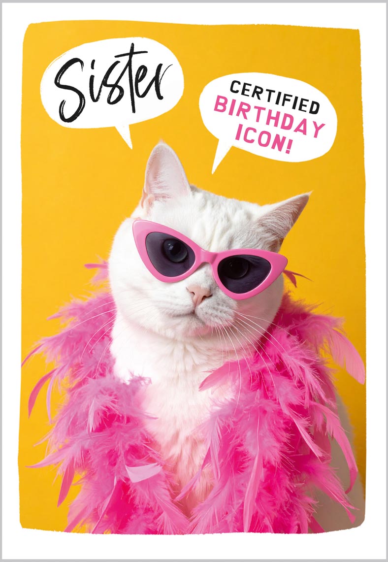 Sister Birthday Funny Glam Cat