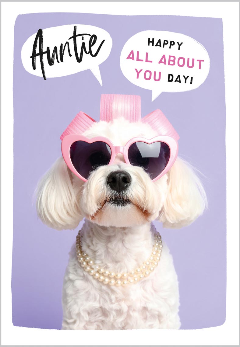 Auntie Birthday Funny Glam Dog