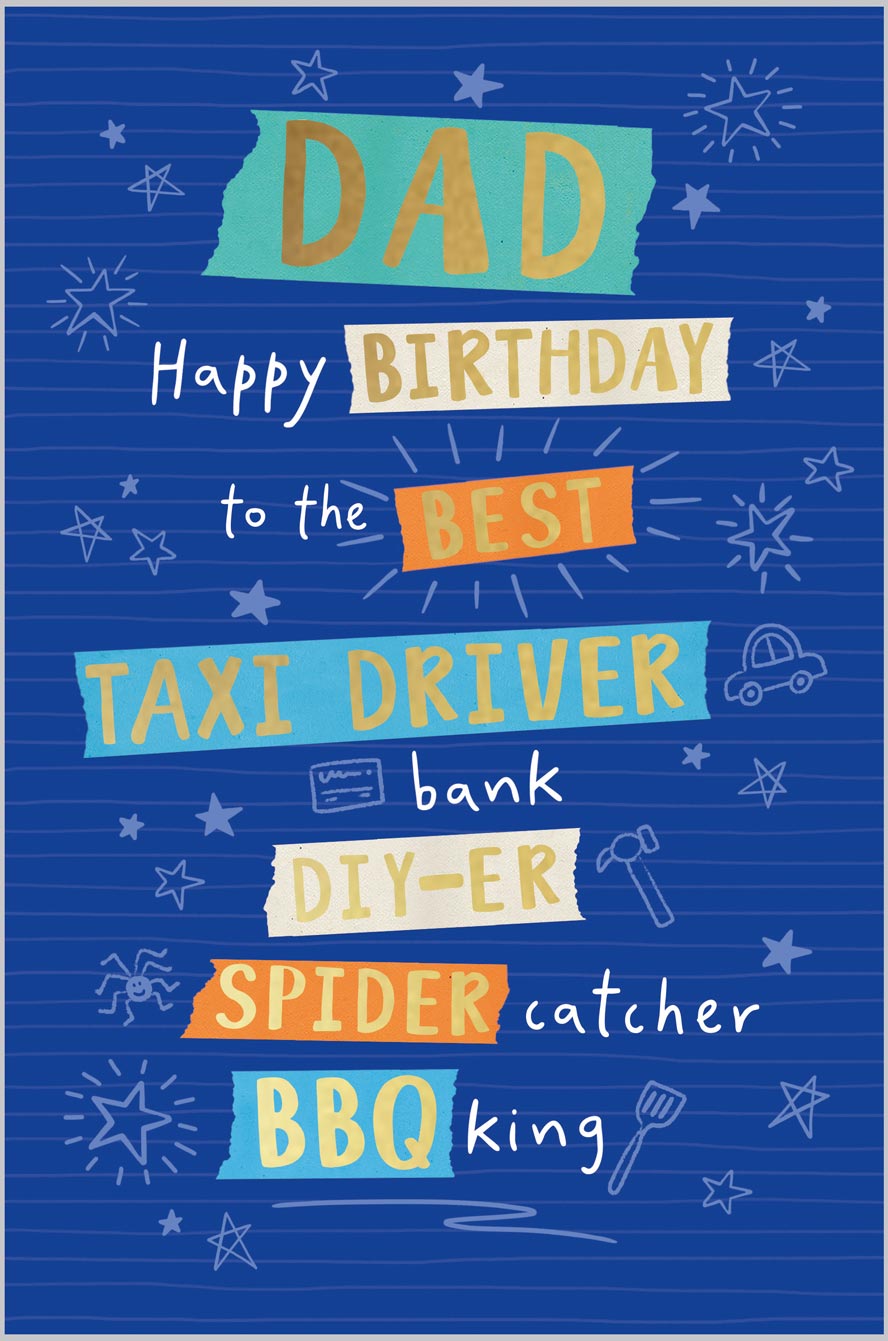 Dad Birthday Colourful Text