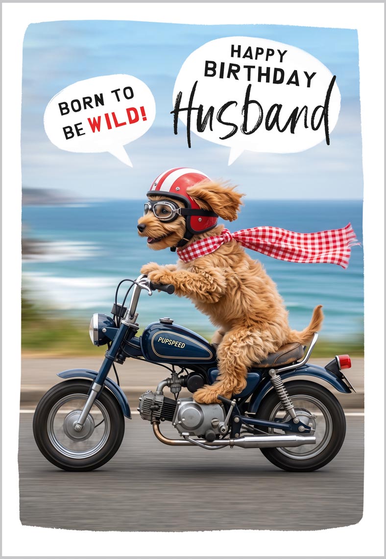 Husband Birthday Funny Biking Dog