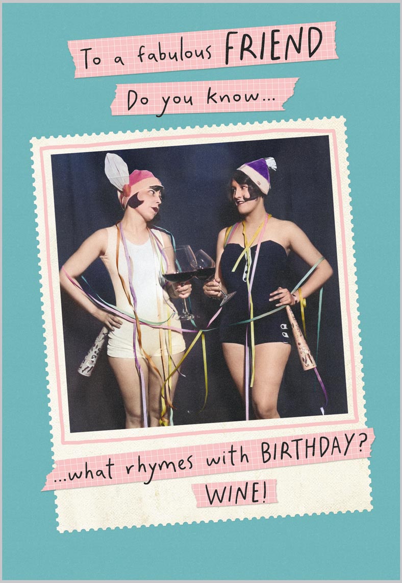 Friend Birthday Funny Vintage Wine