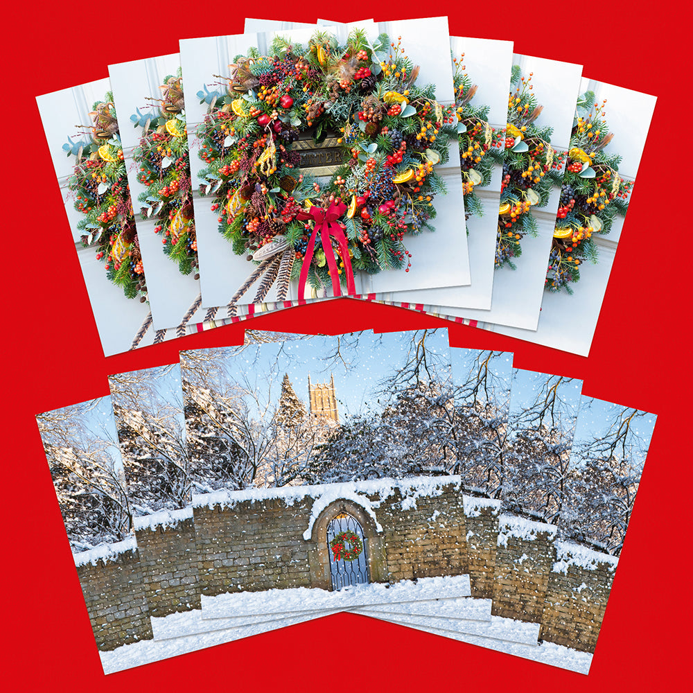 Festive Wreath | 12 Christmas Cards, 2 Designs