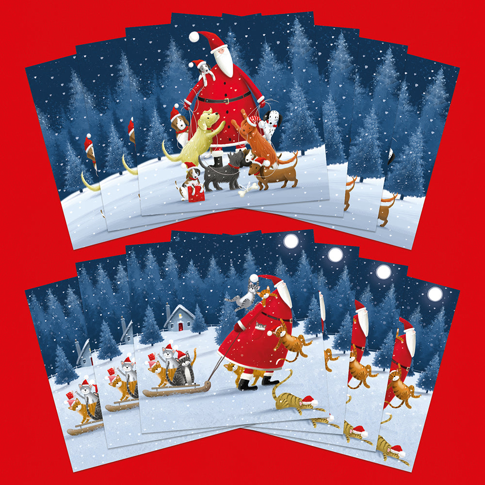 Festive Father Christmas | 12 Christmas Cards, 2 Designs