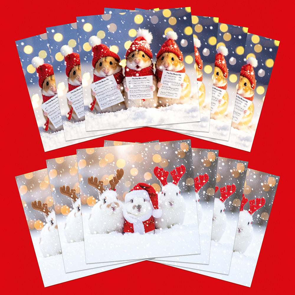 Fun Festive Animals | 12 Christmas Cards, 2 Designs