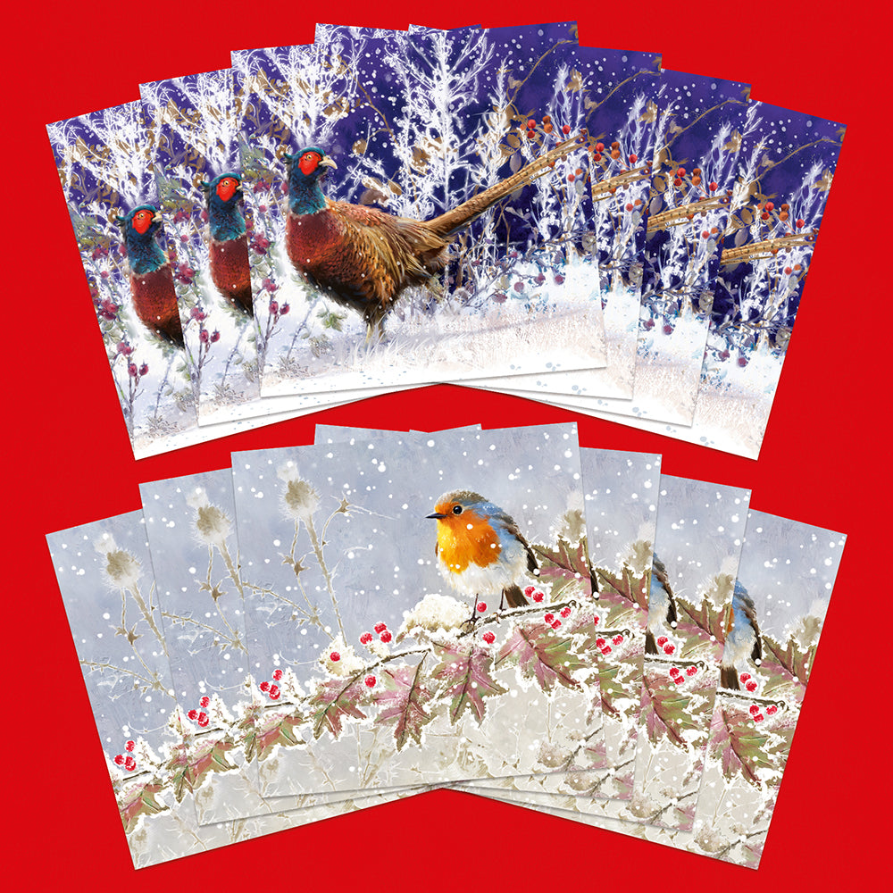 Woodland Wildlife | 12 Christmas Cards, 2 Designs
